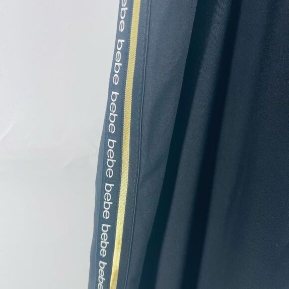 Bebe Sport Women's 4 Way Stretch Leggings NEW NWT Workout Gym Black Gold 3X - Picture 8 of 9